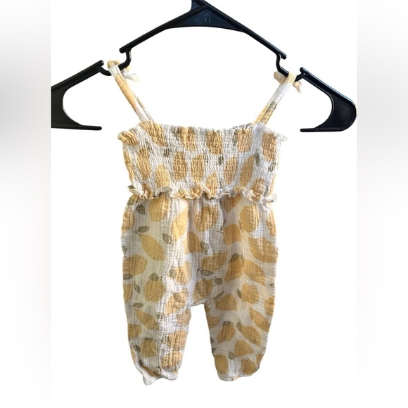 Sunny Lemon Print Kids Romper - Picture 2 of 4